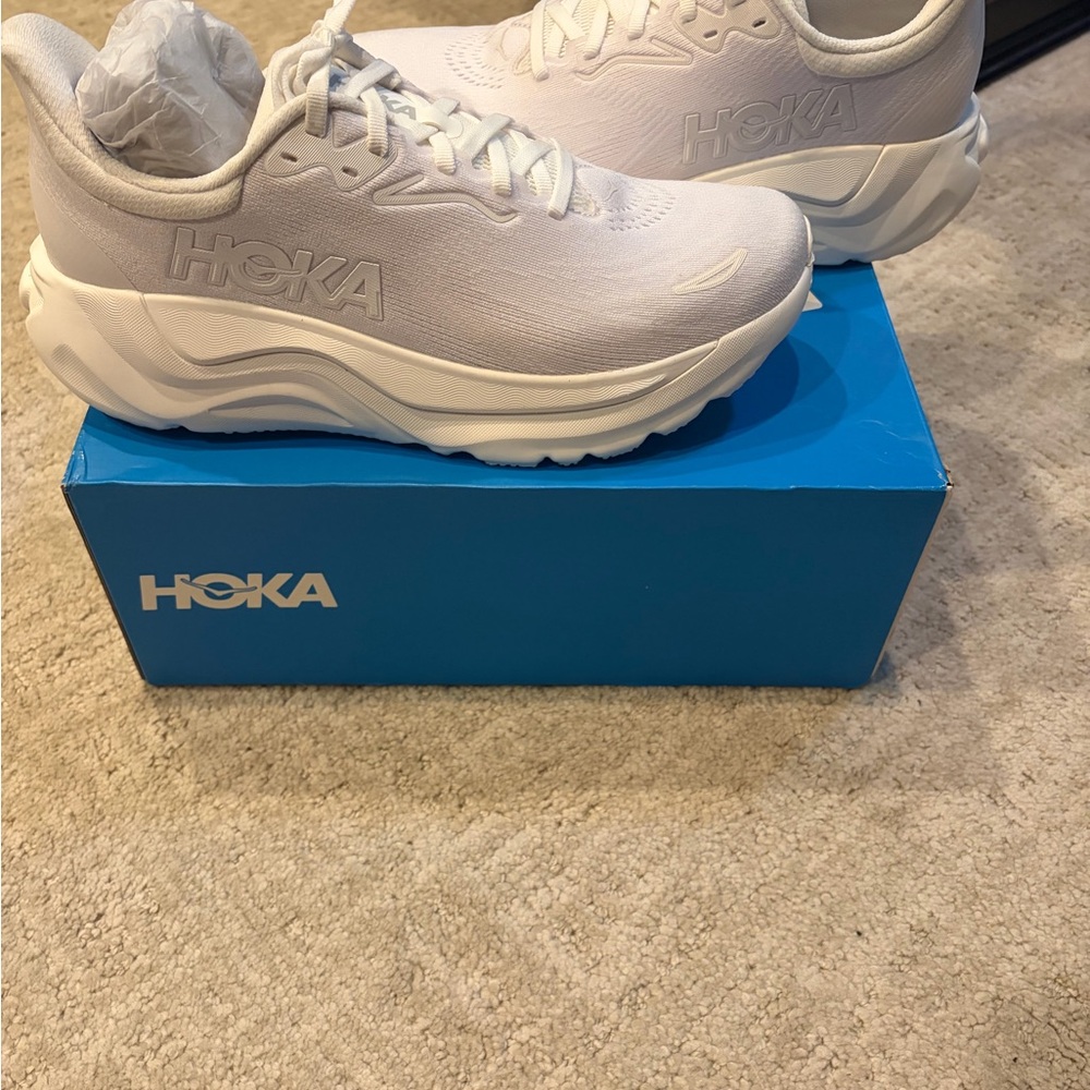 Hoka White Women's Athletic Running Sneakers
